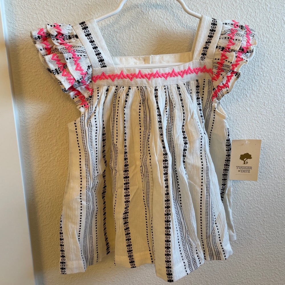 Tucker & Tate 3T NWT Crepe Cream Print Blouse